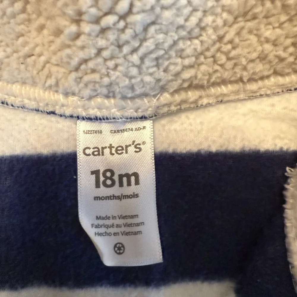Carter's Navy and White Striped Kids Fleece